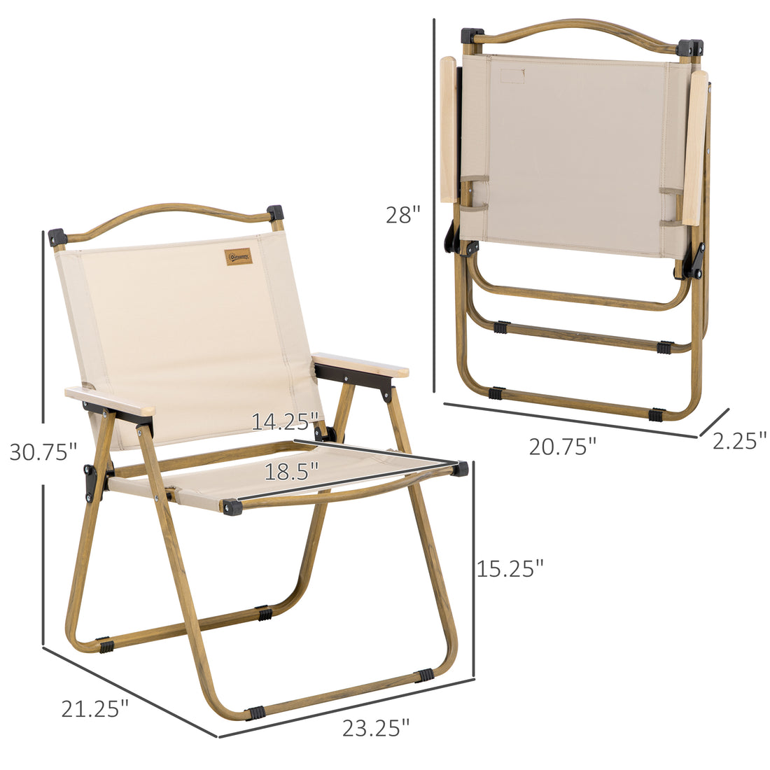 Field Chair — Folding Camp Seat, Set of Two