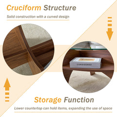 Float — Oval Tempered Glass Coffee Table