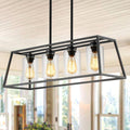 Long Table — Black Linear Chandelier for the Dining Room