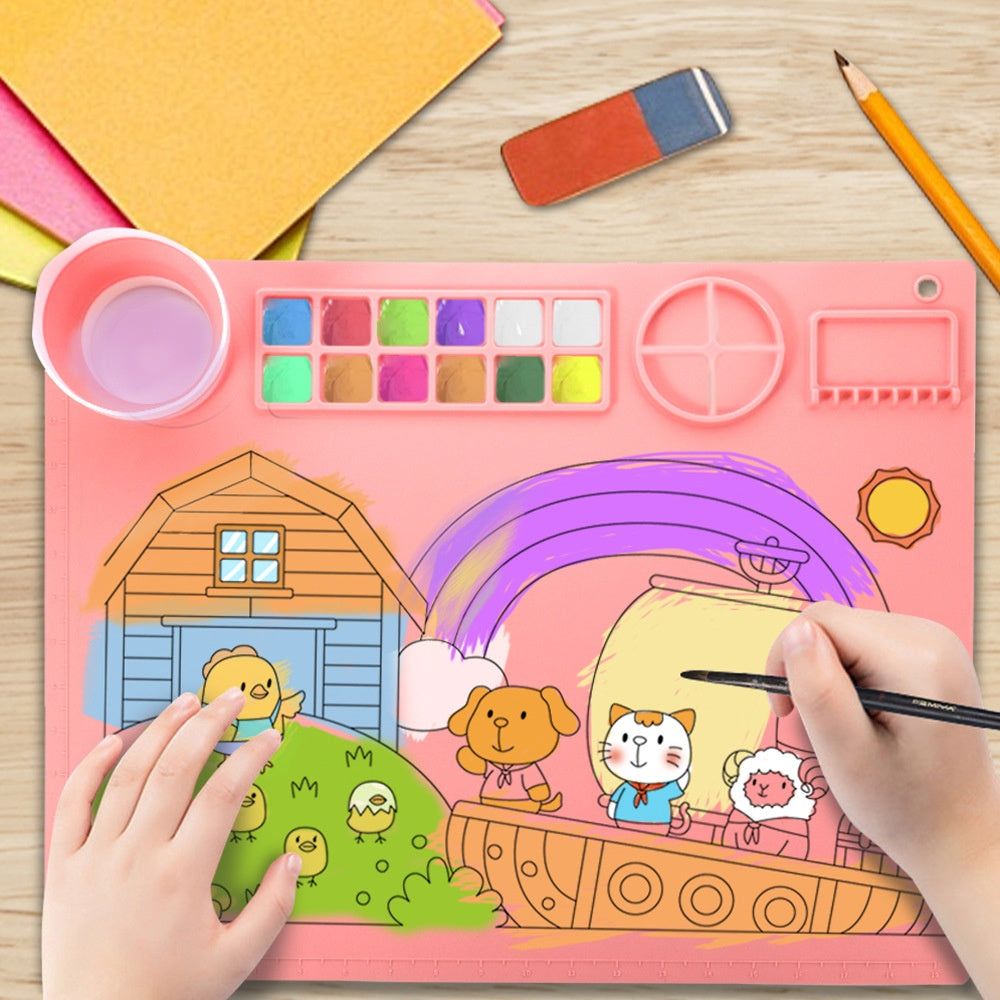 Studio Mat — Silicone Painting Surface with Bowls