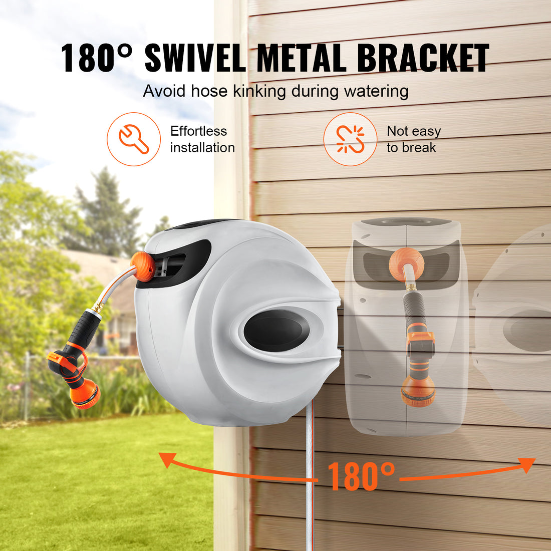 Garden Reel — Wall-Mounted Retractable Water Hose