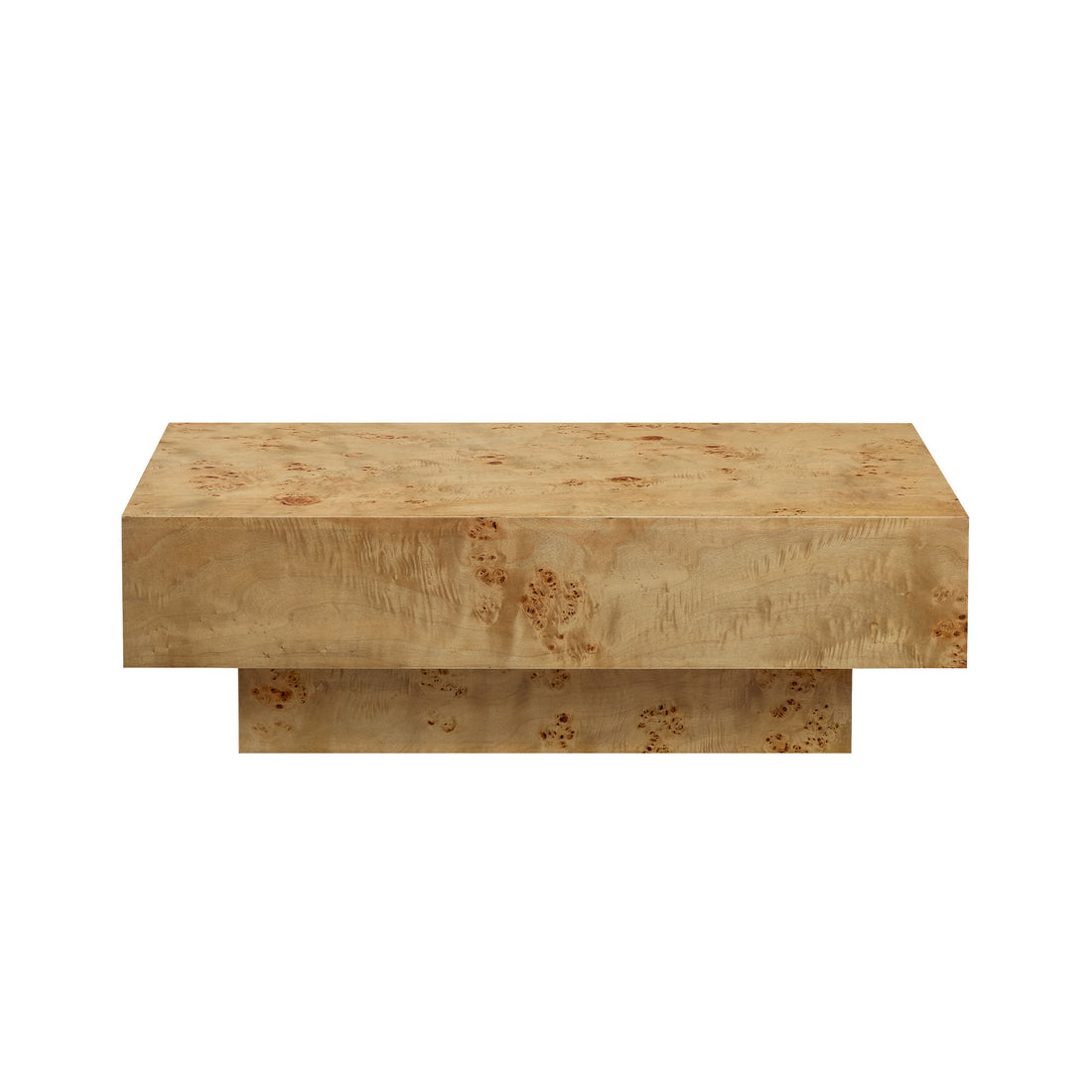 Burl & Pedestal — Mid-Century Burl Wood Coffee Table