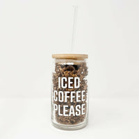 Iced Coffee Please — 16 oz Beer Can Glass
