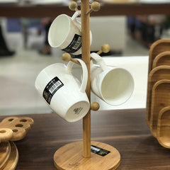 Mug Tree — Bamboo Countertop Cup Stand