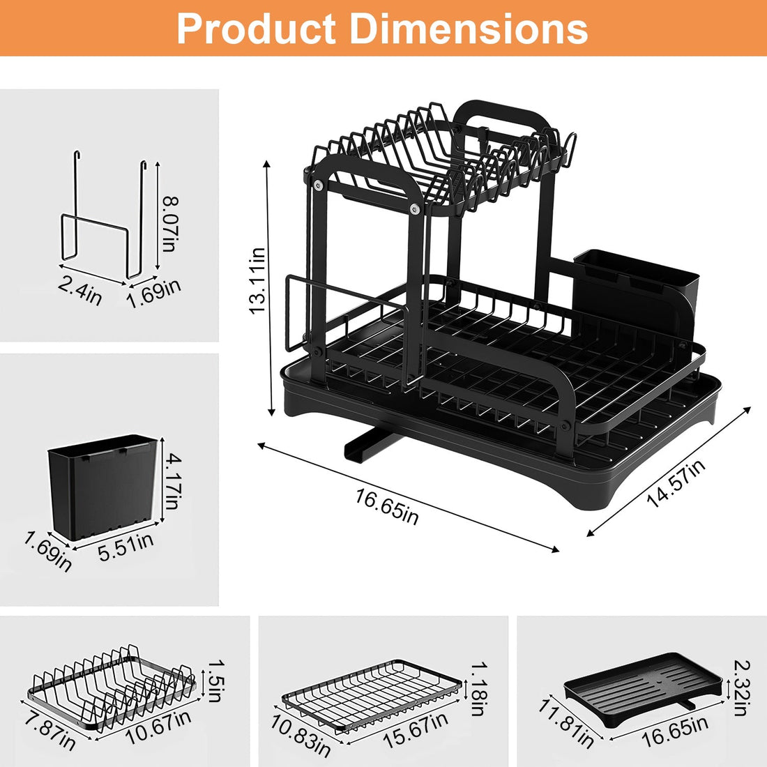 The Tidy Counter — Two-Tier Dish Drying Rack