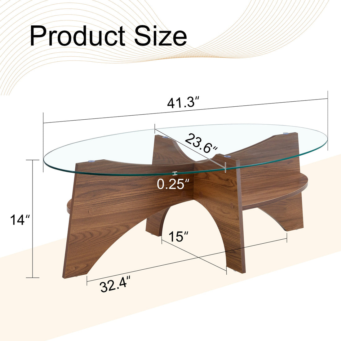 Float — Oval Tempered Glass Coffee Table