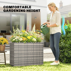 Garden Bench — Woven Wicker Planter Box