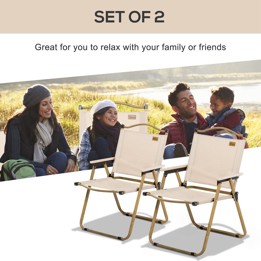 Field Chair — Folding Camp Seat, Set of Two