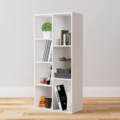 Open Stack — Seven-Cube Wood-Grain Bookcase