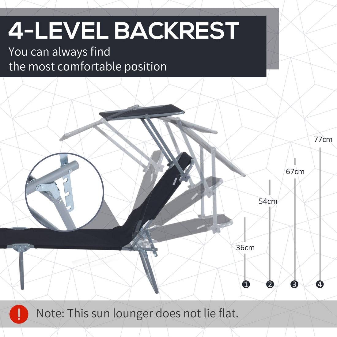 Sun Hours — Folding Chaise Lounger with Shade