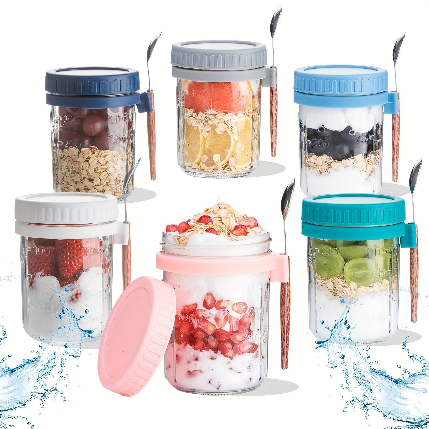 Slow Mornings — Glass Oats Jars with Spoons & Lids