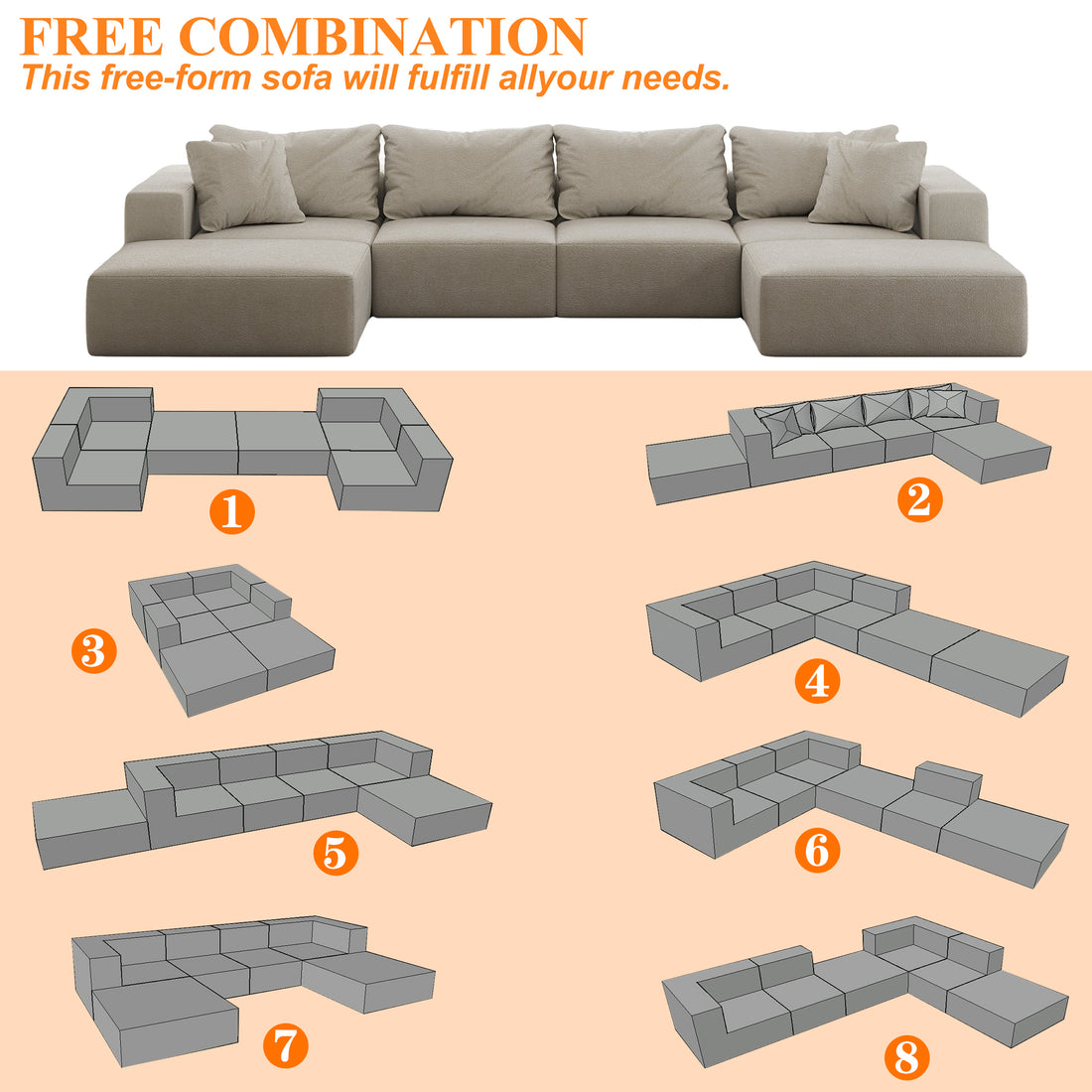 Cloud Lounge — Oversized Chenille Sectional Sofa