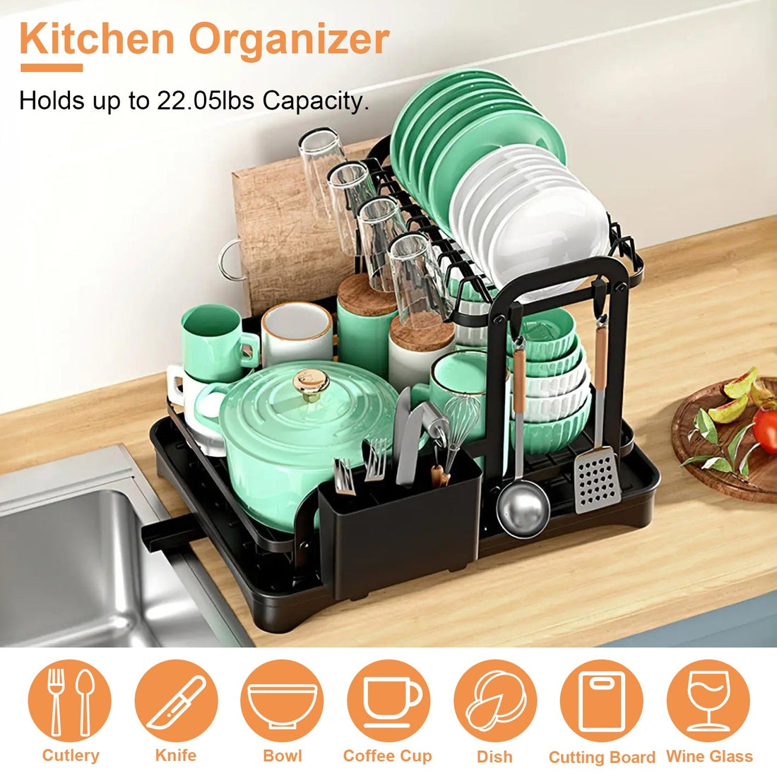 The Tidy Counter — Two-Tier Dish Drying Rack