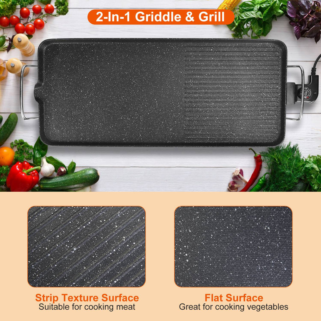 Table Grill — Electric Griddle for Indoor & Outdoor Cooking