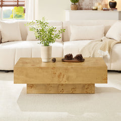 Burl & Pedestal — Mid-Century Burl Wood Coffee Table