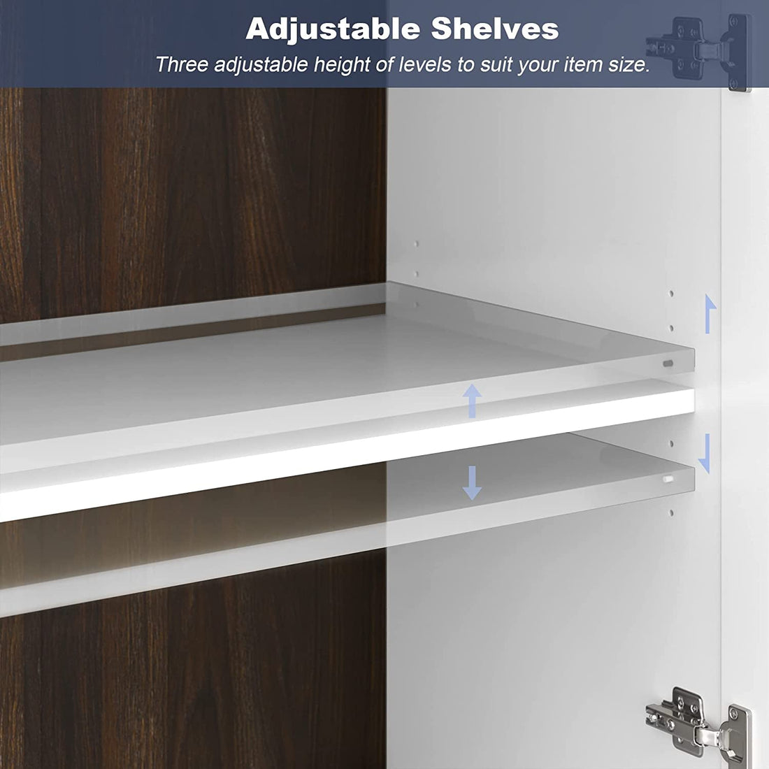 Brixston — Glass-Front Buffet Cabinet in Warm Wood