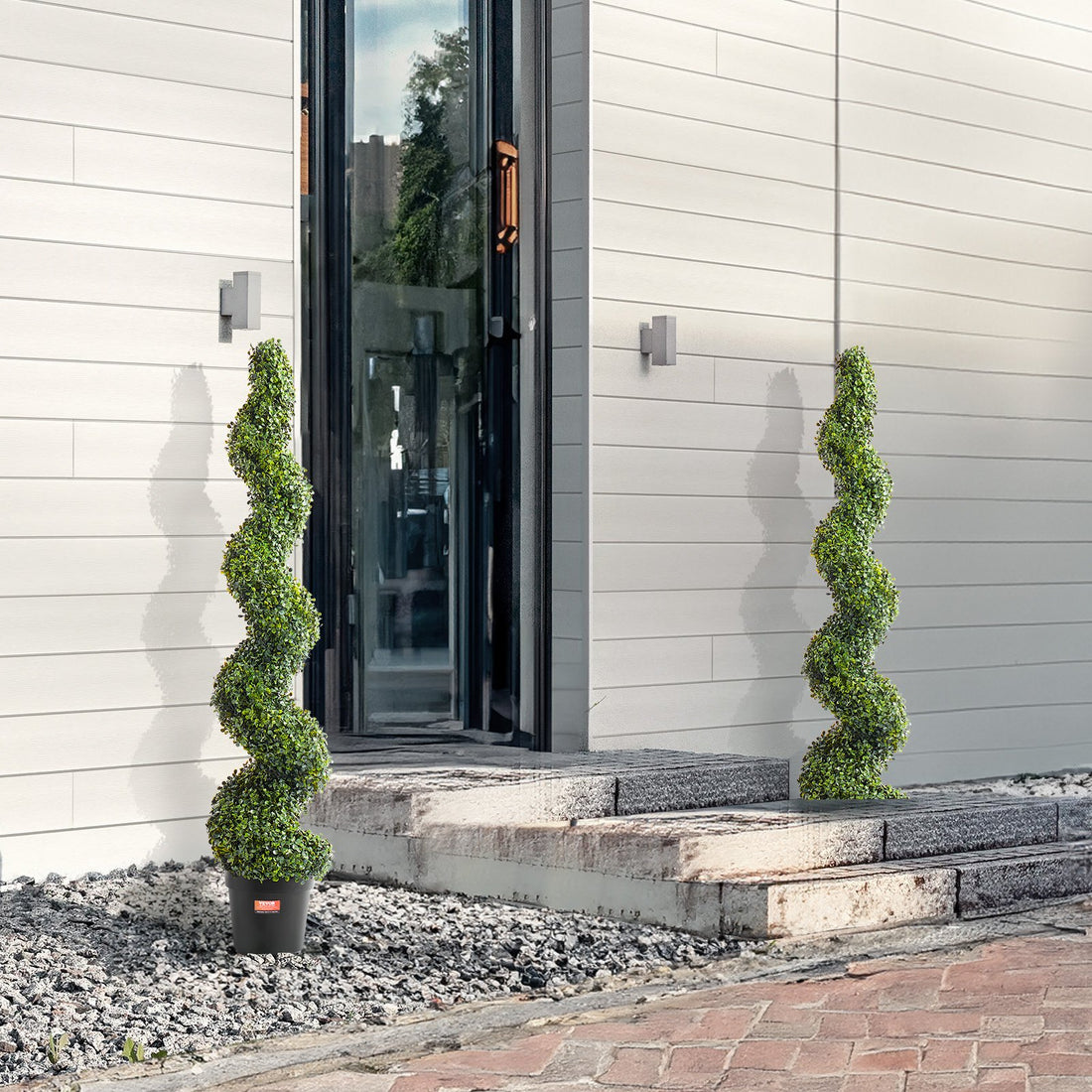 Evergreen Pair — 5' Faux Boxwood Topiary Trees