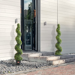 Evergreen Pair — 5' Faux Boxwood Topiary Trees