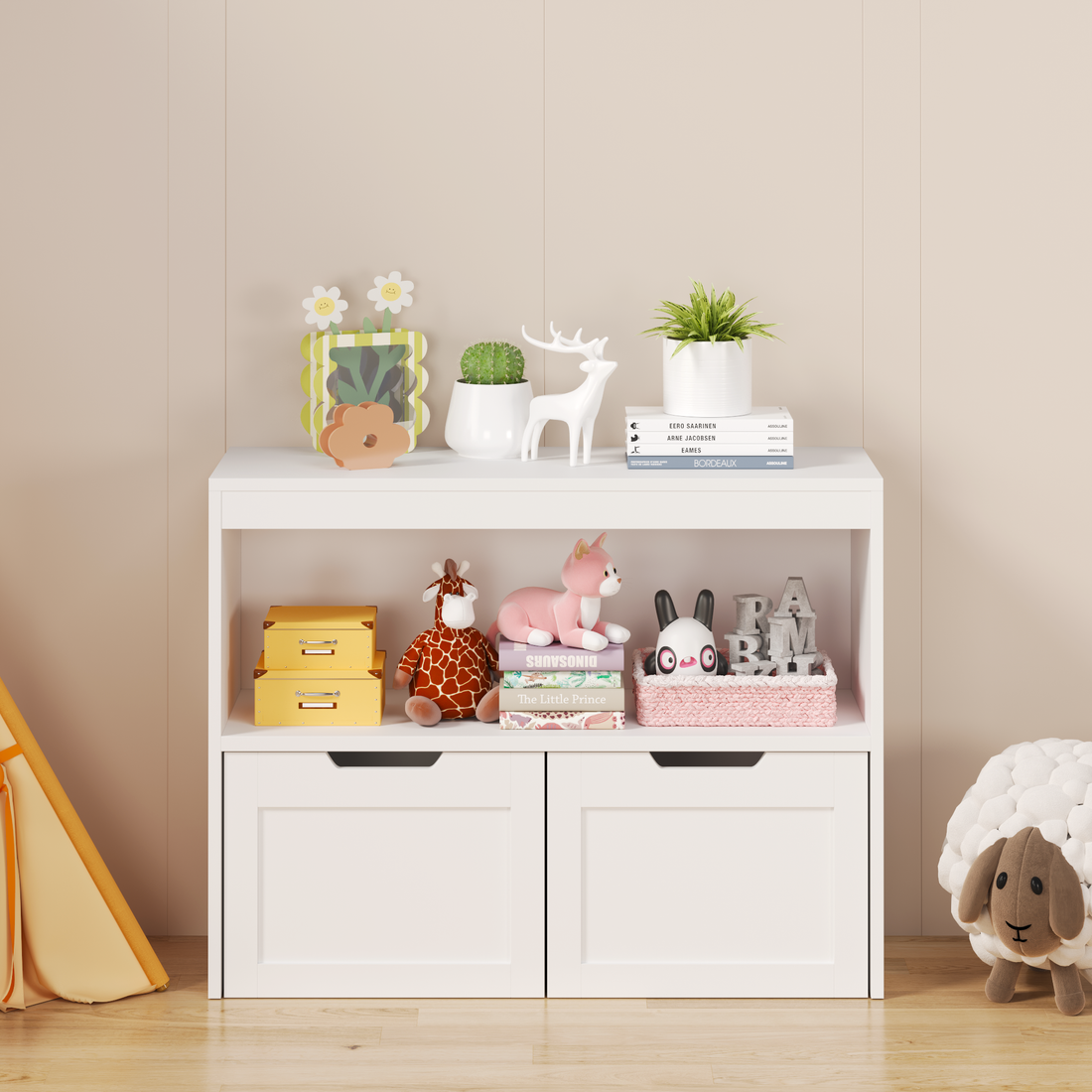 Tidy Nook — White Book & Toy Storage Cabinet