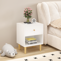 Bedside Companion — White Wooden Nightstand with Drawer