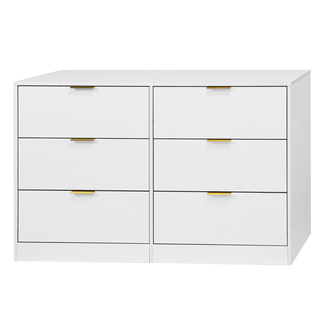 Quiet Lines — Six-Drawer Modern Dresser in White