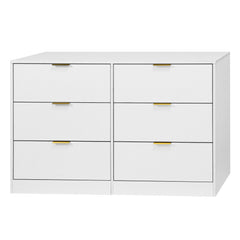 Quiet Lines — Six-Drawer Modern Dresser in White