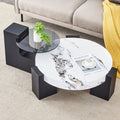 Quiet Round — Two-Tier Glass & MDF Coffee Table