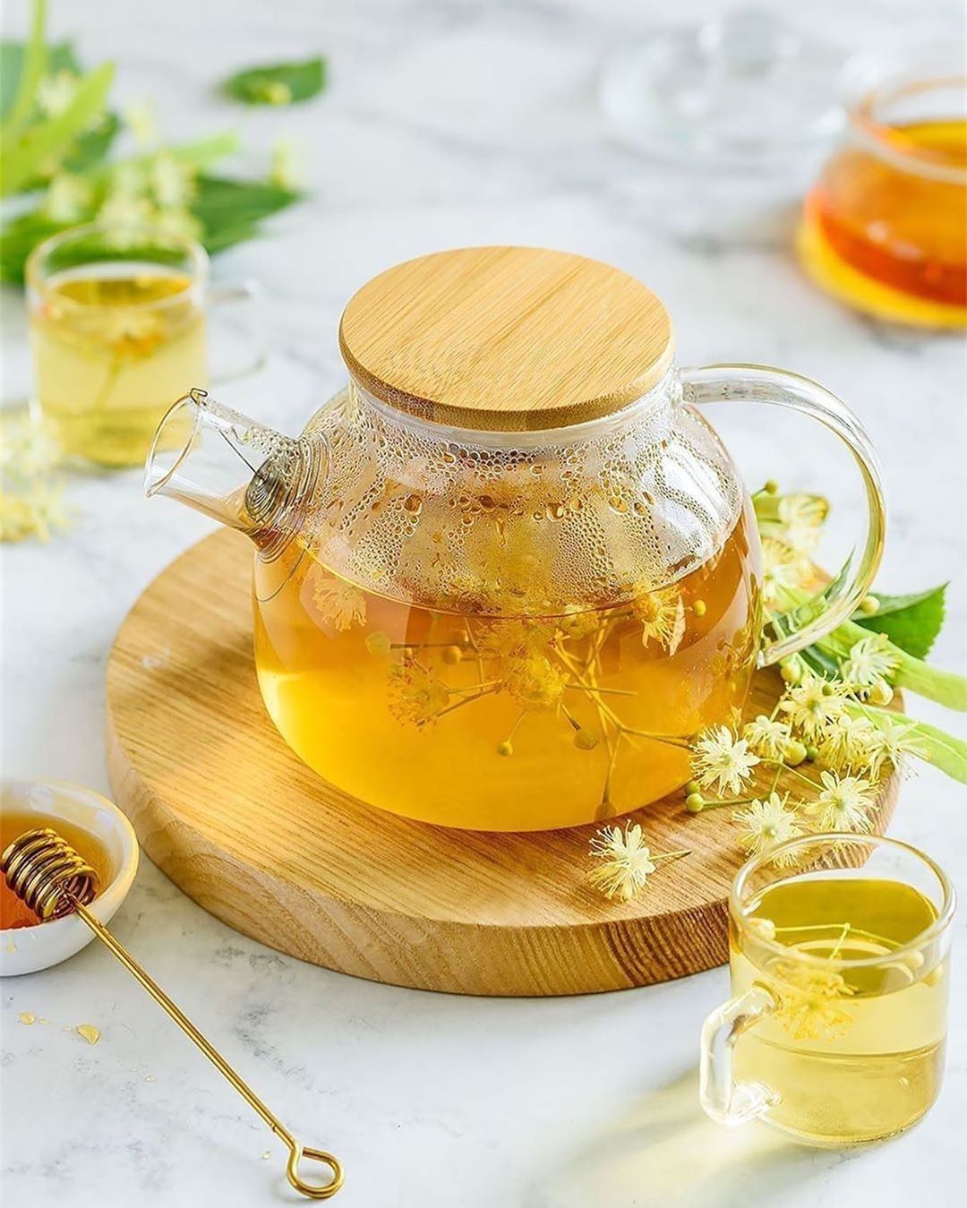 Steeping Hour — Borosilicate Glass Teapot with Bamboo Lid