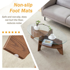 Float — Oval Tempered Glass Coffee Table