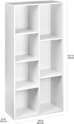 Open Stack — Seven-Cube Wood-Grain Bookcase