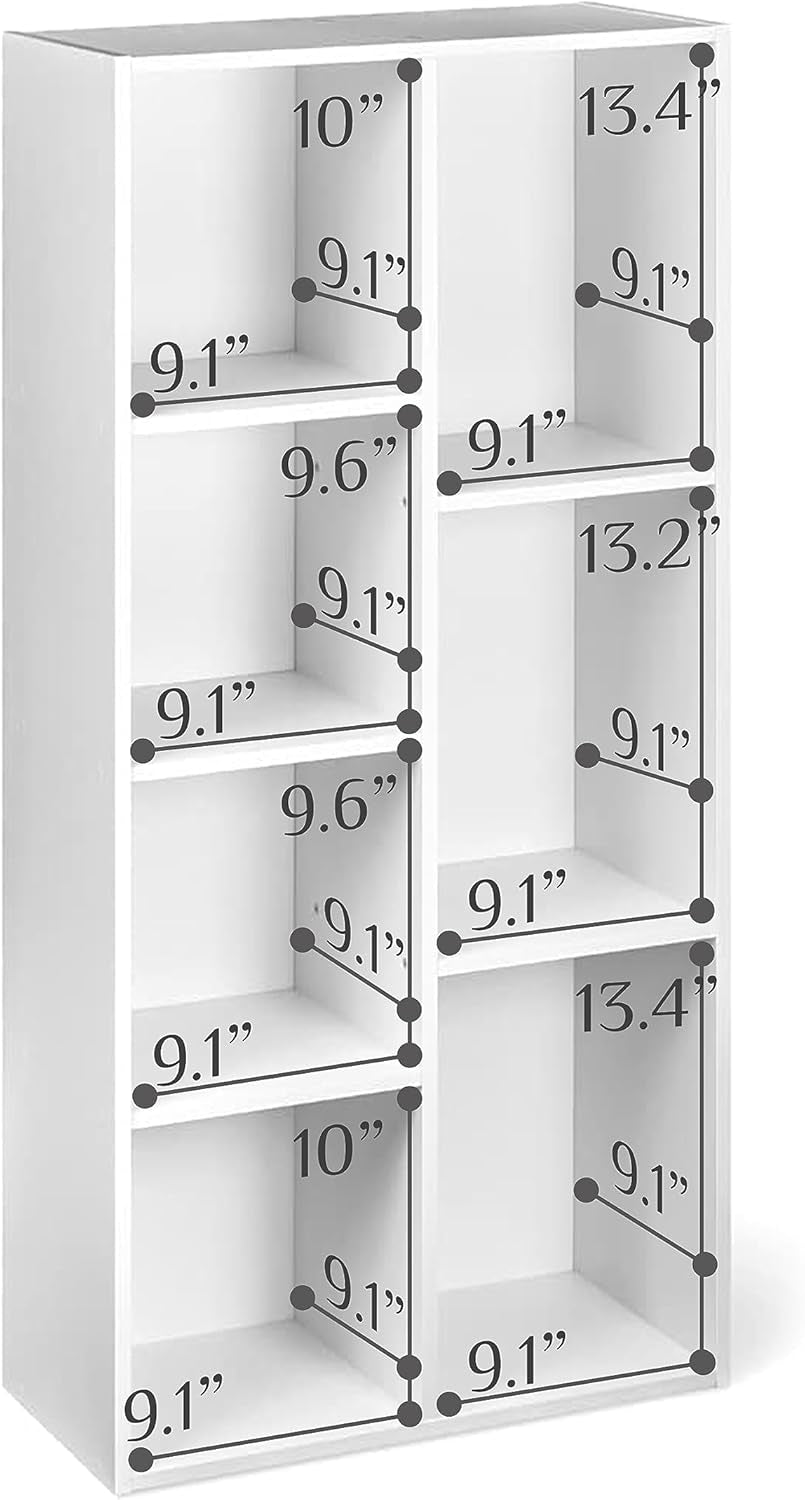 Open Stack — Seven-Cube Wood-Grain Bookcase