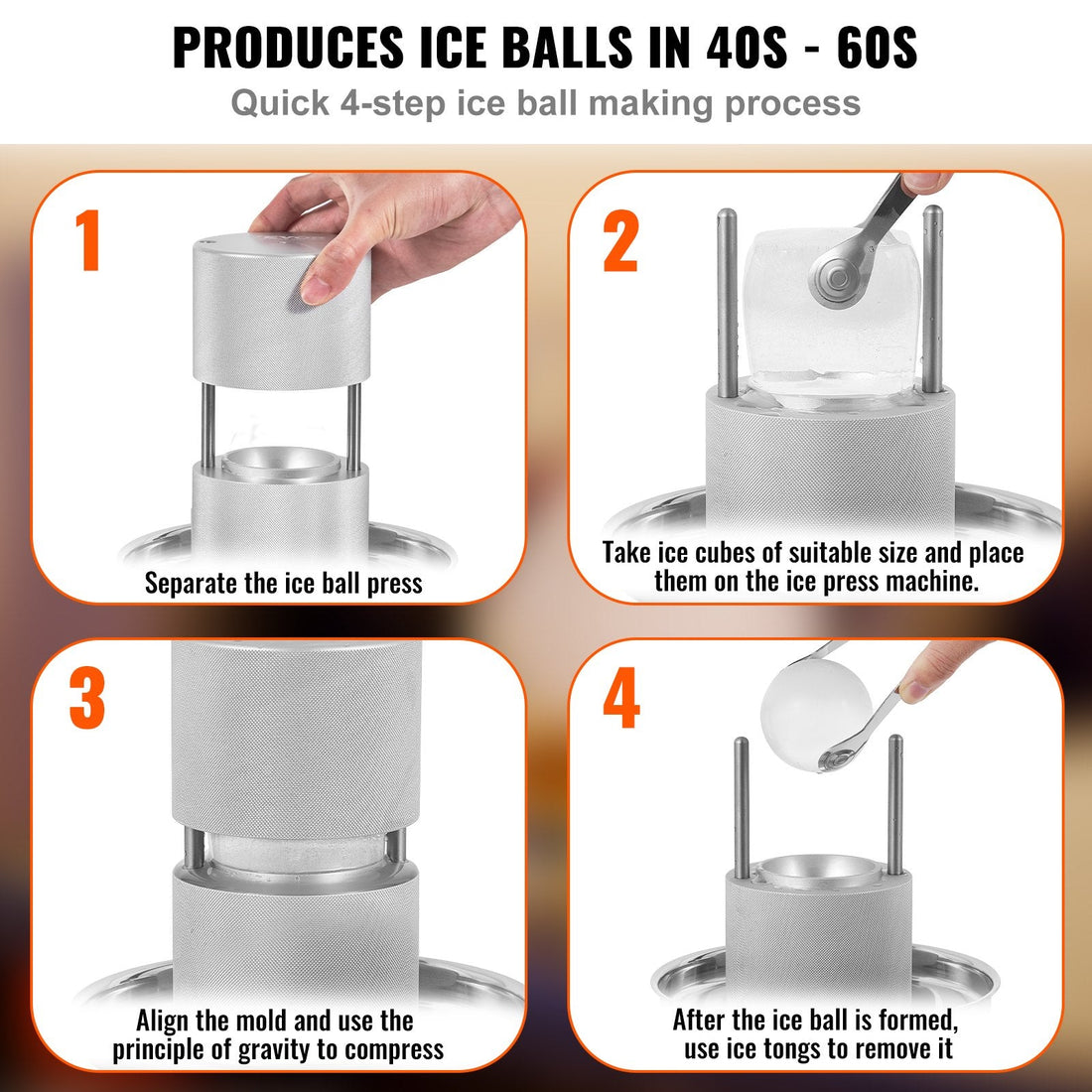 Sphere Press — Aircraft-Aluminum Ice Ball Maker