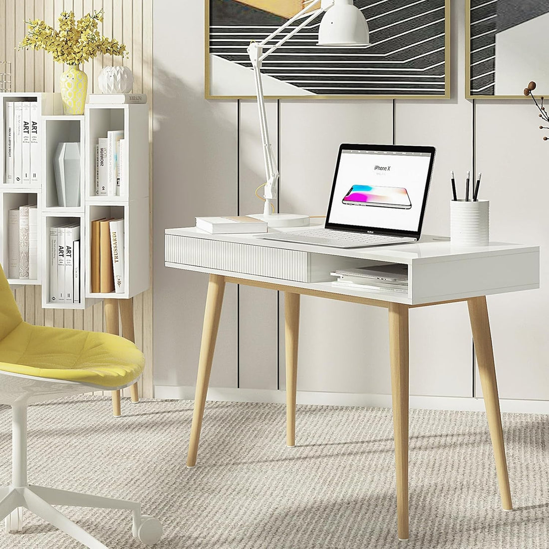 Quiet Desk — Mid-Century Writing Table with Hidden Drawer