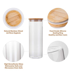 Pantry Set — Glass Jars with Bamboo-Toned Wood Lids