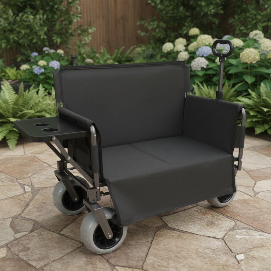 Haul & Settle Wagon — Folding, Bench & Side Table