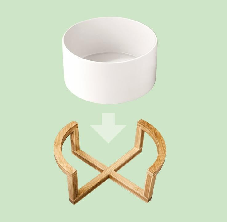 Gather Bowl — Porcelain Salad Set with Bamboo Stand