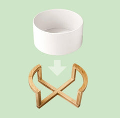 Gather Bowl — Porcelain Salad Set with Bamboo Stand