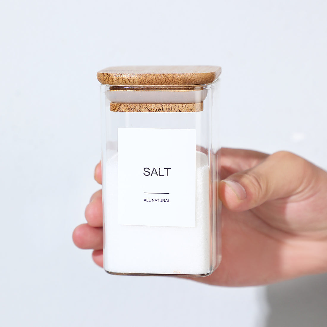 Pantry Order — Square Glass Spice Jars, Set of 12