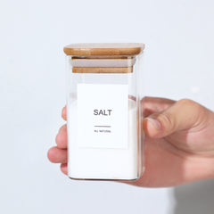 Pantry Order — Square Glass Spice Jars, Set of 12