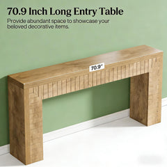 Long Hall — Grooved Console Table in Warm Wood