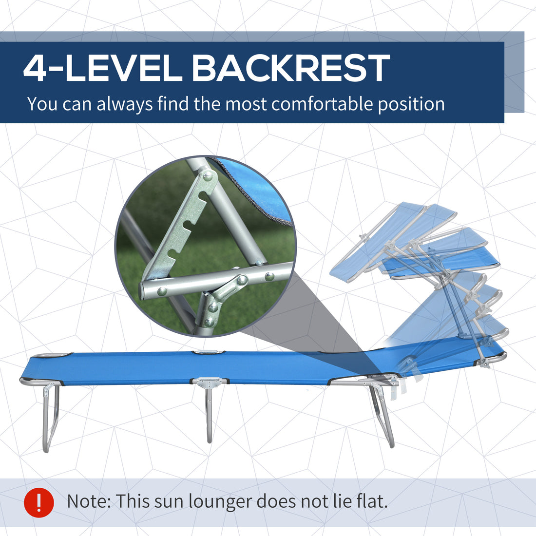 Sun Lounger — Foldable Poolside Chaise with Shade