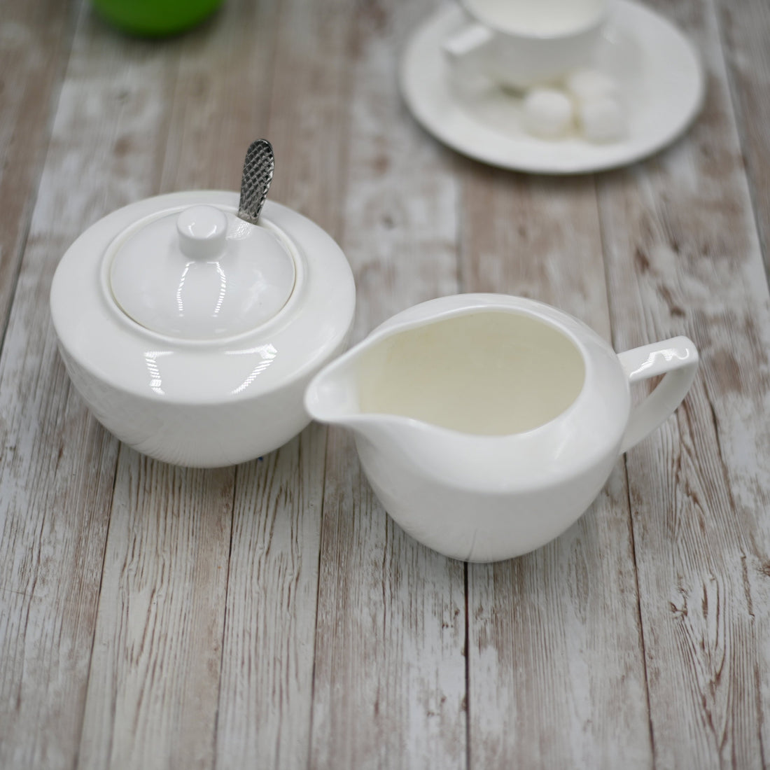 Julia Set — Porcelain Sugar Bowl & Creamer
