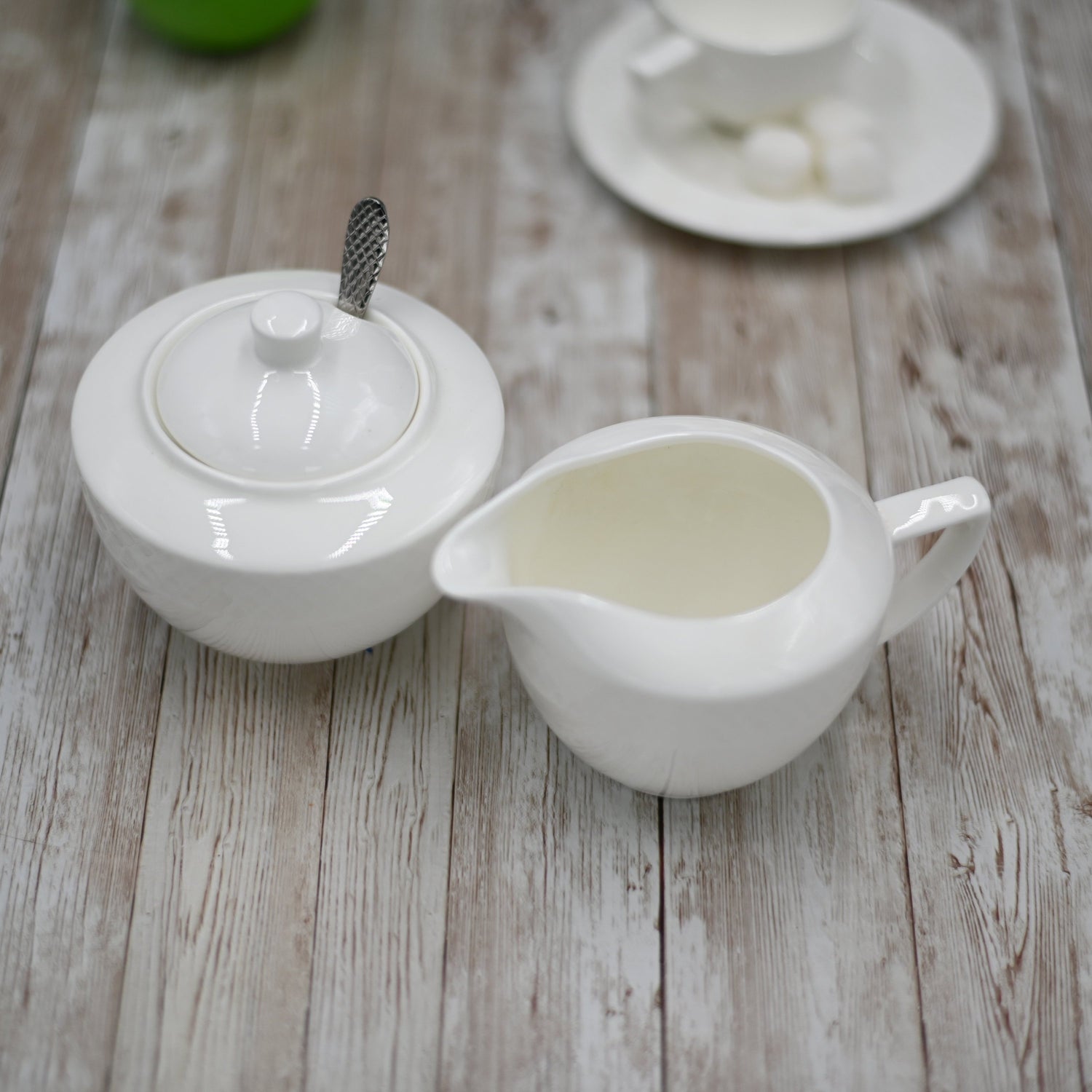Julia Set — Porcelain Sugar Bowl & Creamer
