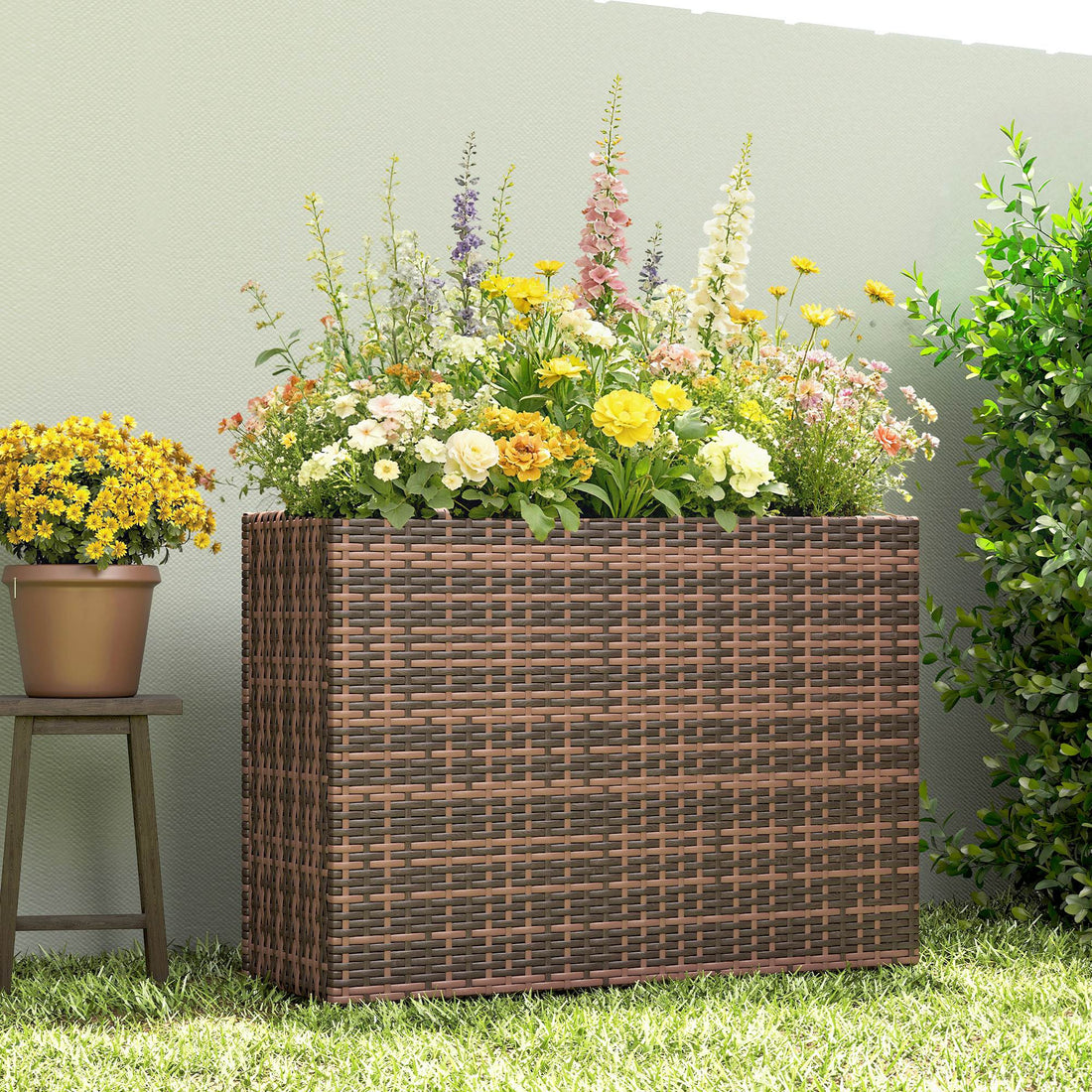The Standing Garden — Woven Wicker Planter Box
