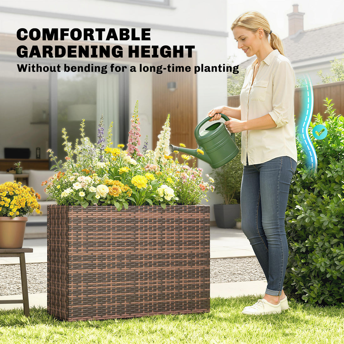 The Standing Garden — Woven Wicker Planter Box