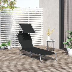 Sun Hours — Folding Chaise Lounger with Shade