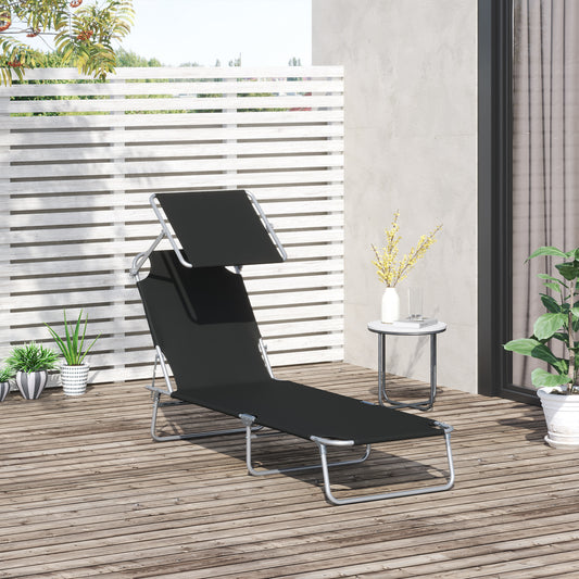 Sun Hours — Folding Chaise Lounger with Shade