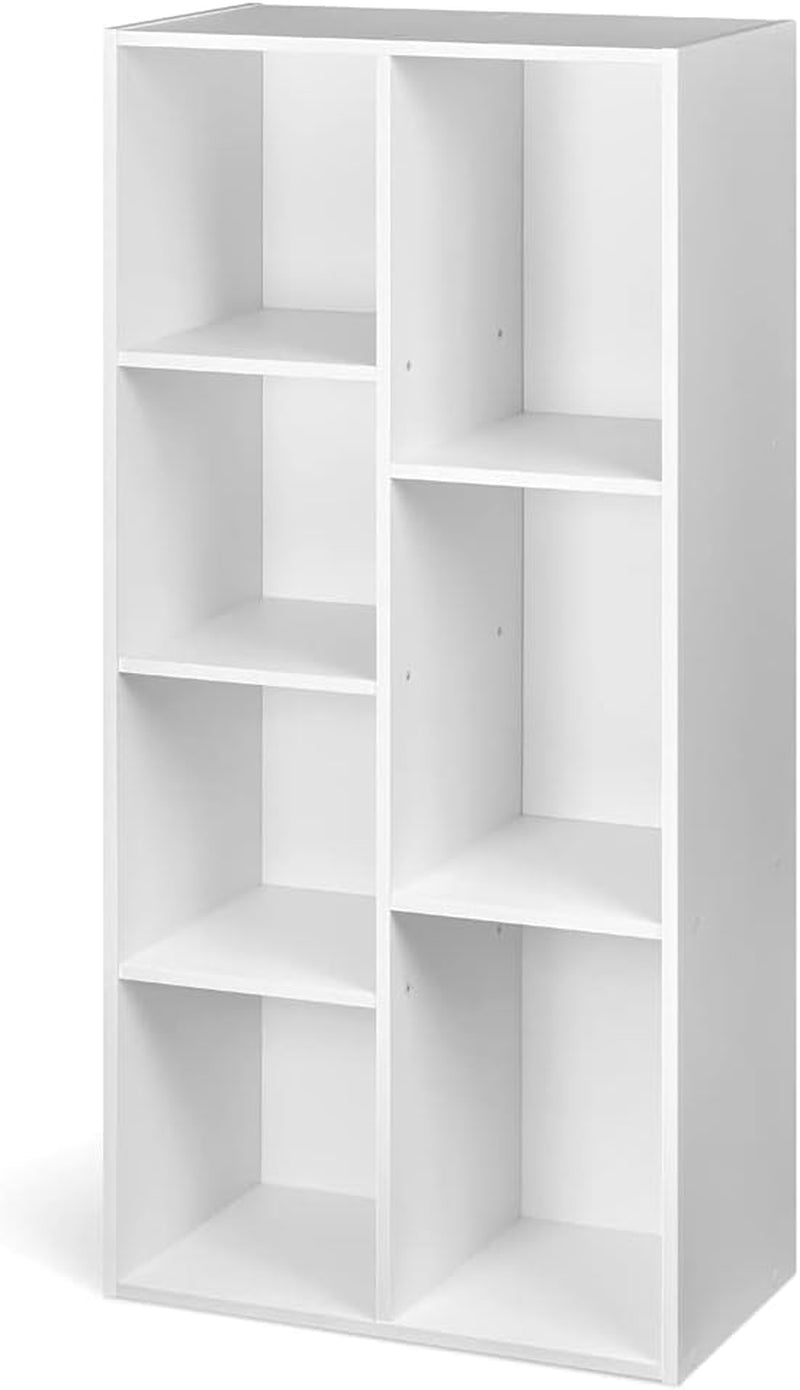 Open Stack — Seven-Cube Wood-Grain Bookcase