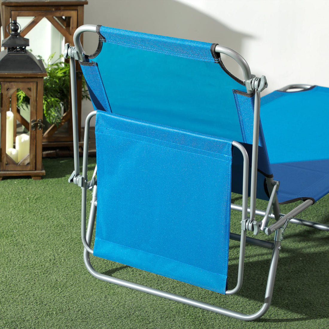 Sun Lounger — Foldable Poolside Chaise with Shade