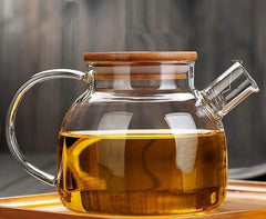 Steeping Hour — Borosilicate Glass Teapot with Bamboo Lid